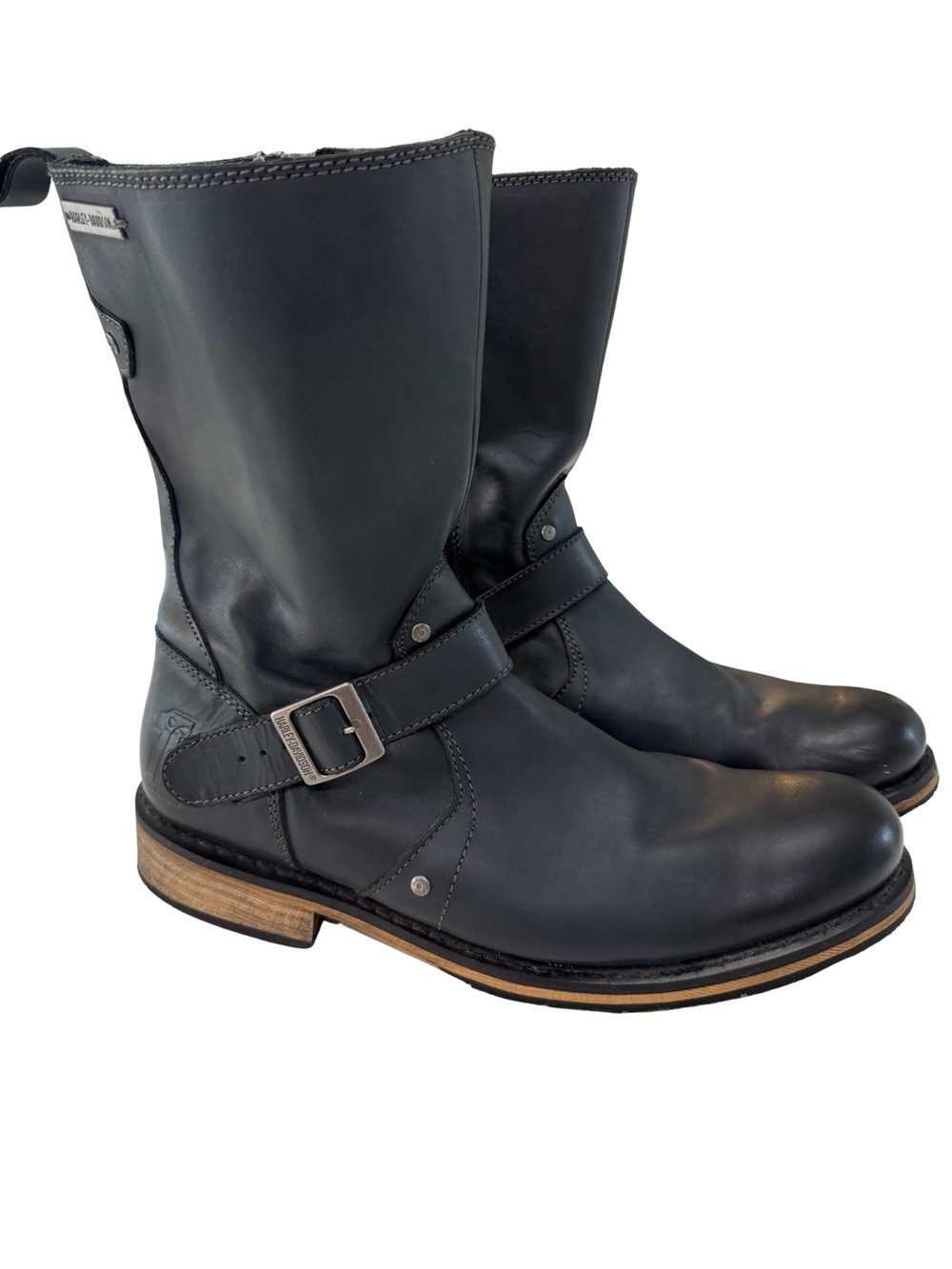 Harley-Davidson Men's Brendan Black Zip Boots 10 Inch Riding Boots Size 13